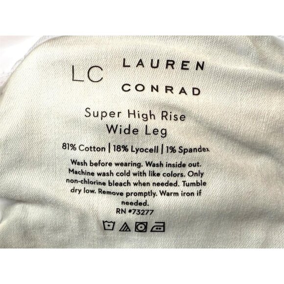 LC Lauren Conrad Womens Super High Rise Raw Hem Wide Leg Jeans Sz 10 New - Picture 7 of 12